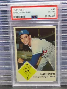 1963 Fleer Sandy Koufax PSA 6 #42 Dodgers - Picture 1 of 2