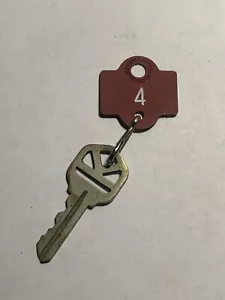 Vintage College Dorm room Hotel Motel Room Key Fob with Key #4 - Picture 1 of 2