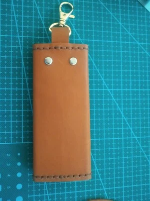 Handmade Genuine  Leather Wallet Key Bag Case Ring Chain Car Belt Holder - Image 1 of 4