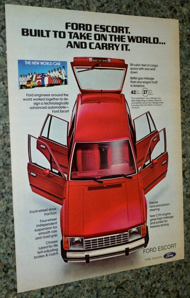 1981 FORD ESCORT WAGON ORIGINAL ADVERTISEMENT AD PRINT-81 RED★★ - Image 1 of 1