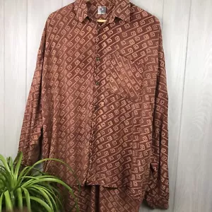 Camicia oversize manica lunga davanti bottoni unica fatta a mano nuova senza etichette vintage XL+ - Foto 1 di 10