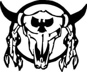 INDIAN DREAM CATCHER SKULL AND FEATHERS CAR DECAL STICKER