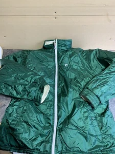 Rare Vintage FILA Spell Out Color Block Zipper Puffer Jacket 90s Hop Green Xl 17 - Picture 1 of 12
