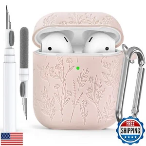 Ekoonpft Flower Engraved Airpods Case with Cleaner Kit, Soft Silicone Cover f - Picture 1 of 5