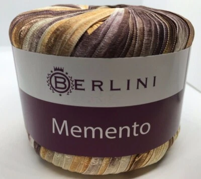 Memento - Berlini Ribbon Yarn #95 Cubs - Browns Beige - 3/8" Wide 50gr 88yd - Image 1 of 4