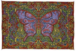 3D BUTTERFLY DAYDREAM-30 X 45 or 60 X 90 TAPESTRY- W/GLASSES - Picture 1 of 1