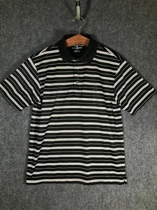 Grand Slam Golf Polo Shirt Casual Button Collar Medium Black White Stripe Men M - Picture 1 of 8