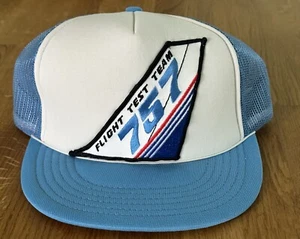 Vintage Boeing 757 Flight Test Team Hat Cap Blue White Excellent Condition - Picture 1 of 5