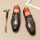 Men's Formal Shoes Loafers Round Toe Slip-On Solid Handmade Dress Shoes.