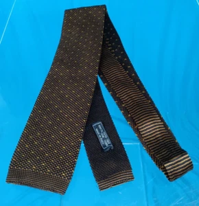 Boss By Hugo Boss Square End Silk Tie In Brown, Black, Gold, Exc. Cond. - Picture 1 of 5