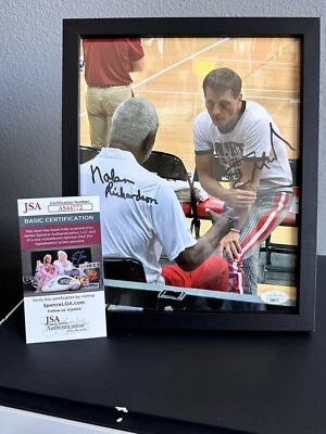 Arkansas Razorbacks Basketball Photo Nolan Richardson Eric Musselman Auto w/ COA - Image 1 of 4