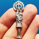 ANTIQUE OUR LADY OF THE PILLAR SILVER MEDAL OLD SPANISH 18TH CENTURY CHARM