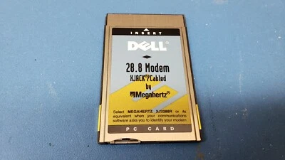 Modem Dell Megahertz XJ3288 PCMCIA com XJACK integrado, dados/fax de 28,8/14,4 kbps - Imagem 1 de 3