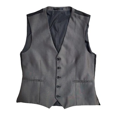 Next Grey Button Front Smart Formal 2 Pocket Waistcoat  L 42" - Image 1 of 4