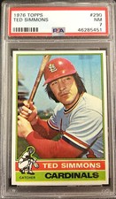 1976 Topps Ted Simmons ST. LOUIS CARDINALS #290 HOF Near Mint PSA 7