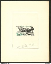 Togo PA19 Bicolored Artist signed die proof . 1947 Aviation Plane