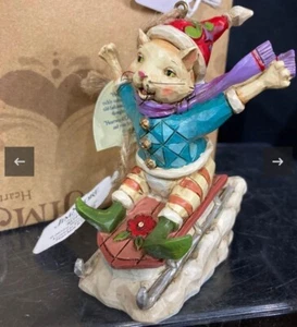 JIM SHORE Heartwood Creek SLITTA GATTO 3,5" 2011 Ornamento 4034410 Nuova con etichette - Foto 1 di 3