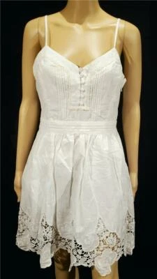 Nuevo Vestido de Sol Ark & Co. Blanco Floral Bordado - Nuevo con Etiquetas - Talla M Foto 1 de 2