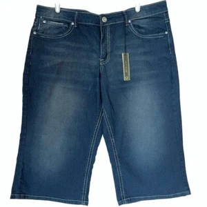 Out Jeans Women's Blue Capris Size 20 Embellished Straight Leg High Rise Stretch - Picture 1 of 10