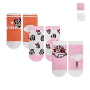 Disney Minnie Mouse 3 Pairs Baby Girl Cotton Yarn Short Socks 5196 - Picture 1 of 15