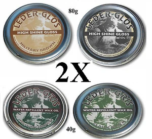 2X LEDER GRIS/GLOS Altberg Leather Boot Brown, Black & Clear Army Boot Polish - Picture 1 of 1