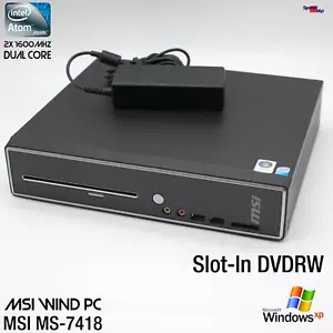 Msi Wind Nettop Pc Ms-7418 Dual Core Computer Windows Xp Dvdrw Slot-In 500Gb Hdd - Picture 1 of 5