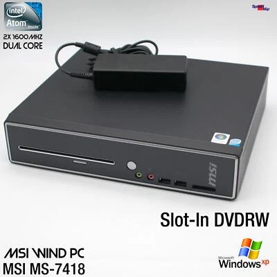MSI WIND NETTOP PC MS-7418 DUAL CORE COMPUTER WINDOWS XP DVDRW SLOT-IN 500GB HDD - Bild 1 von 4