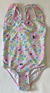Crown & Ivy Kids Pink Pastels Floral Print One-Piece Swimsuit Girls 4 - Picture 1 of 15