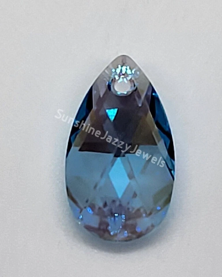 Colgante Swarovski Cristal Aguamarina Brillo Pera 6106; 16mm o 22mm Foto 1 de 1