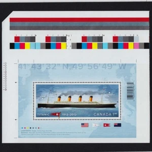 TITANIC = UL Souvenir Sheet Pos.1 from UnCut Press Sheet Canada 2012 #2535ii - Imagen 1 de 1