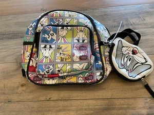 Colorful backpack with Looney Tunes characters and matching pouch - New - Picture 1 of 3