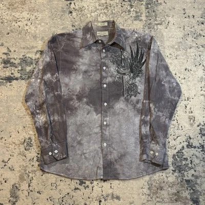 Eighty Eight Button Up Shirt Mens Medium Grunge Gothic Skater Double Sided Y2K - Image 1 of 4