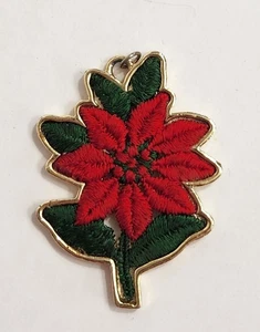 Vintage Betsy Johnson bestickt Weihnachten Blume Anhänger goldfarbene Kette NICHT BJ - Bild 1 von 8