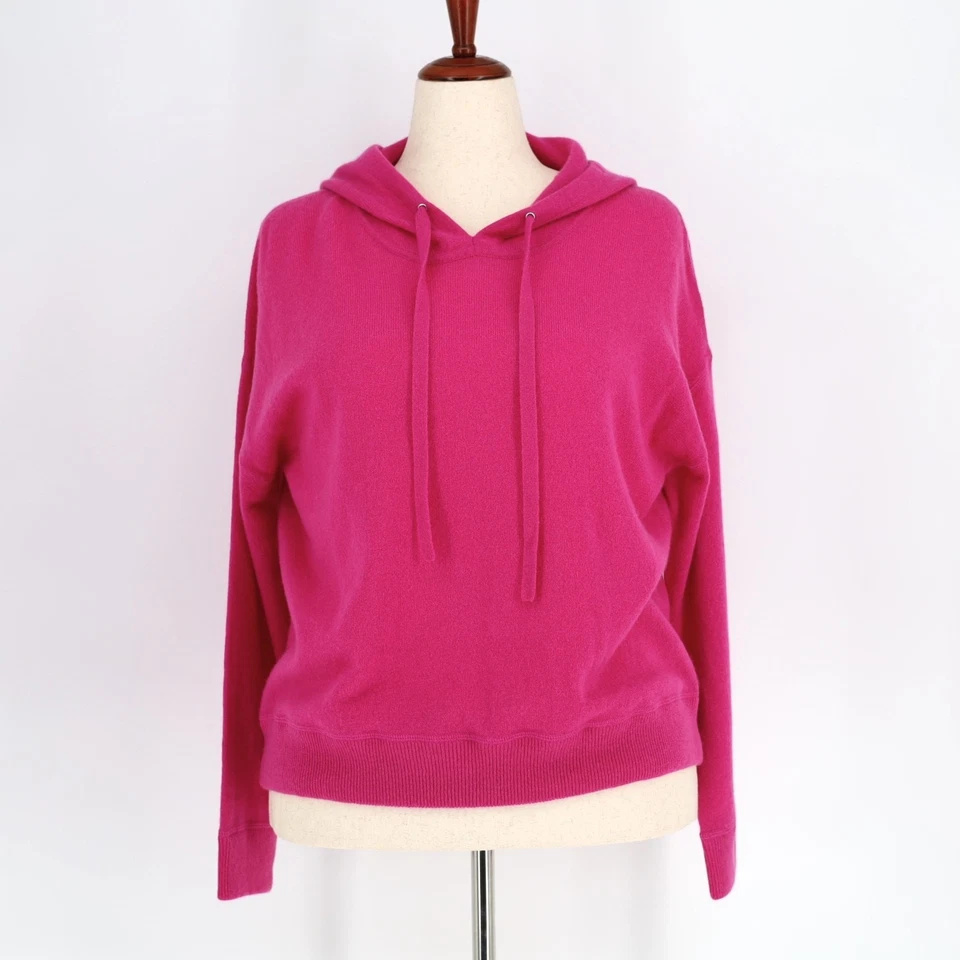 C by Bloomingdale's Women Pink Cashmere Knit Pullover Hoodie Sweater Size L - Image 1 of 4
