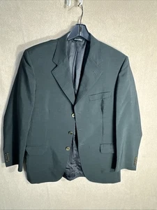 Luciano Barbera 40R Men's Wool Nylon Dark Forest Green Italian Blazer 3 Button - Picture 1 of 14