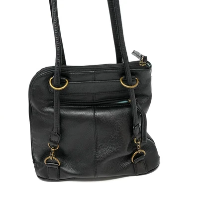 Clarks Bolso de Hombro Convertible de Cuero Negro Mochila con Cordones Cartera Foto 1 de 4