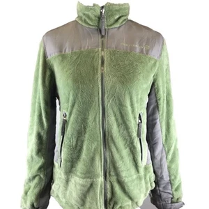 Free Country Jacket Fleece Full Zip Green Coat Womens sz Med 8-10 Pockets Gray - Picture 1 of 8