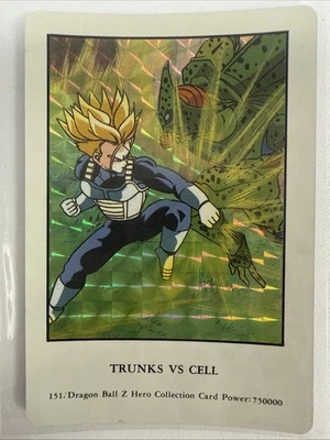 Trunks Vs Cell- Dragon Ball Z Hero Collection 1993 Japanese - #151 Prism - Image 1 of 2