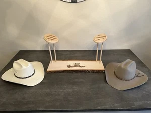 Handmade Cowboy Hat Rack His And Hers Hat Holder Cowgirl Western Horse - Picture 1 of 9