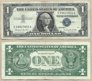 UNITED STATE of AMERICA USA 1$ DOLLAR 1957 B GEORGE WASHINGTON VG - Picture 1 of 1