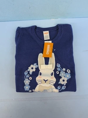 Suéter feminino Gymboree bordado floral coelho mangas compridas 8 Blue Belle - Imagem 1 de 4