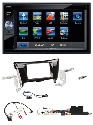 Blaupunkt 2DIN Bluetooth TMC USB Lenkrad SD Navigation für Nissan Qashqai 19-21 - Bild 1 von 4