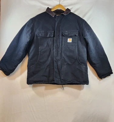 Carhartt Jacket Coat Black C03 Mens Size Regular 44 Barn Coat Distressed Canvas - Image 1 of 4