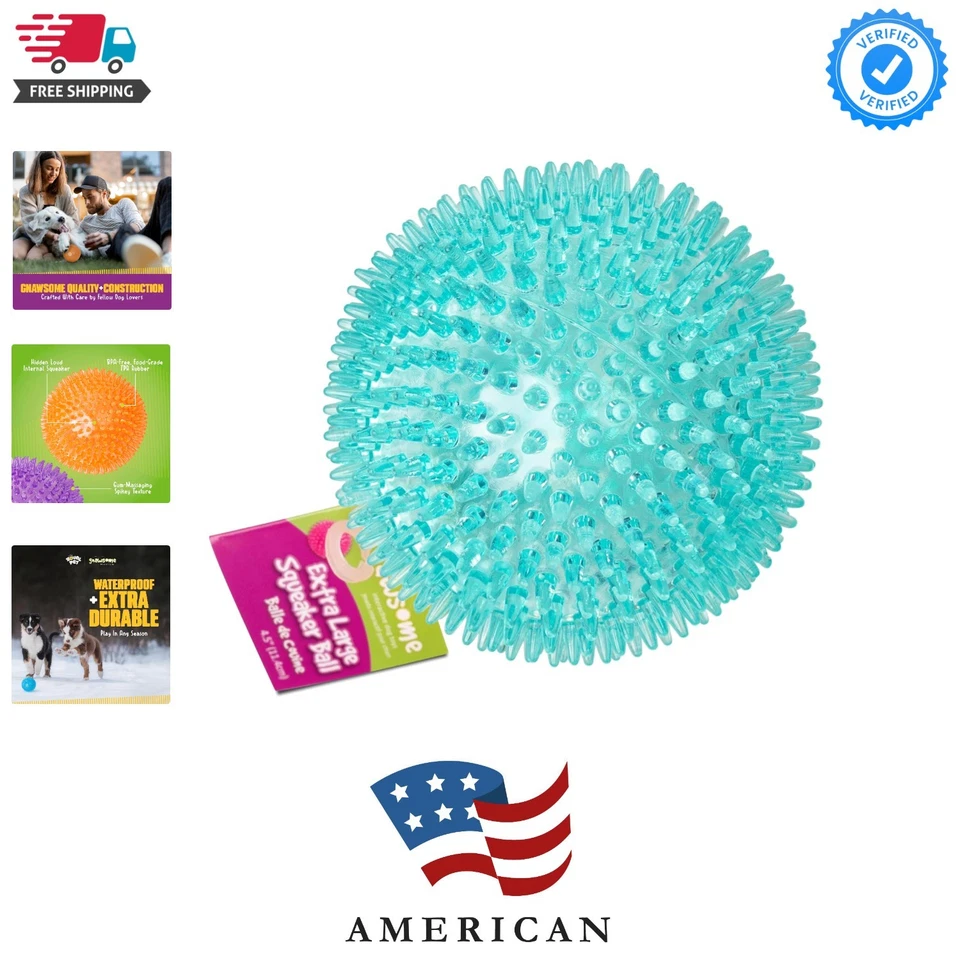 6pack Best Value Gnawsome Squeaker Ball Dog Chewing Game Toy Bright Colors TPR