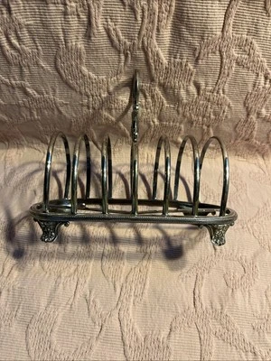 GRAN ESTANTE PARA TOSTADAS INGLÉS EDUARDIANO PLATEADO 6 REBANADAS Foto 1 de 4