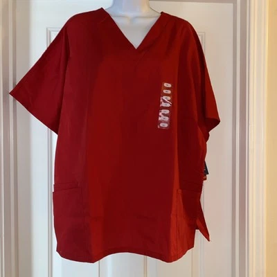NWT Cherokee Workwear Originals Women's V-Neck Scrub Top Missy Fit Red - Image 1 of 4