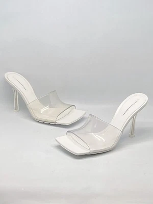 100% Authentic Bottega Veneta Clear Transparent High Heel Mules Size 36 US 6 New - Image 1 of 4