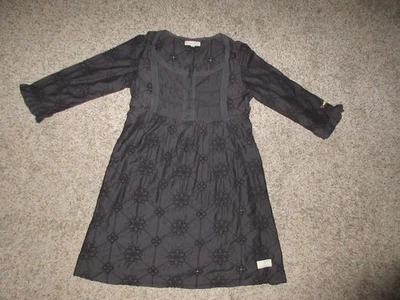 VESTIDO NEGRO ODD MOLLY TALLA 2 OJALES FLORAL BORDADO MEZCLA ALGODÓN SEDA Foto 1 de 4
