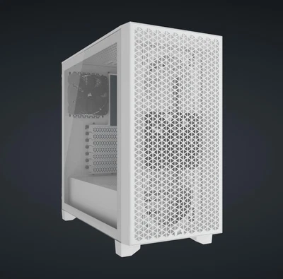 Corsair 3000D AIRFLOW Tempered Glass Mid-Tower ATX PC Case - White - Image 1 of 4