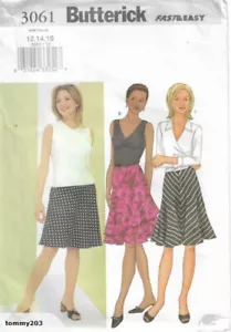 C90 BUTTERICK 3061: EASY 2 SEW SKIRT SIZE 18-22 SEWING PATTERN - Bild 1 von 3